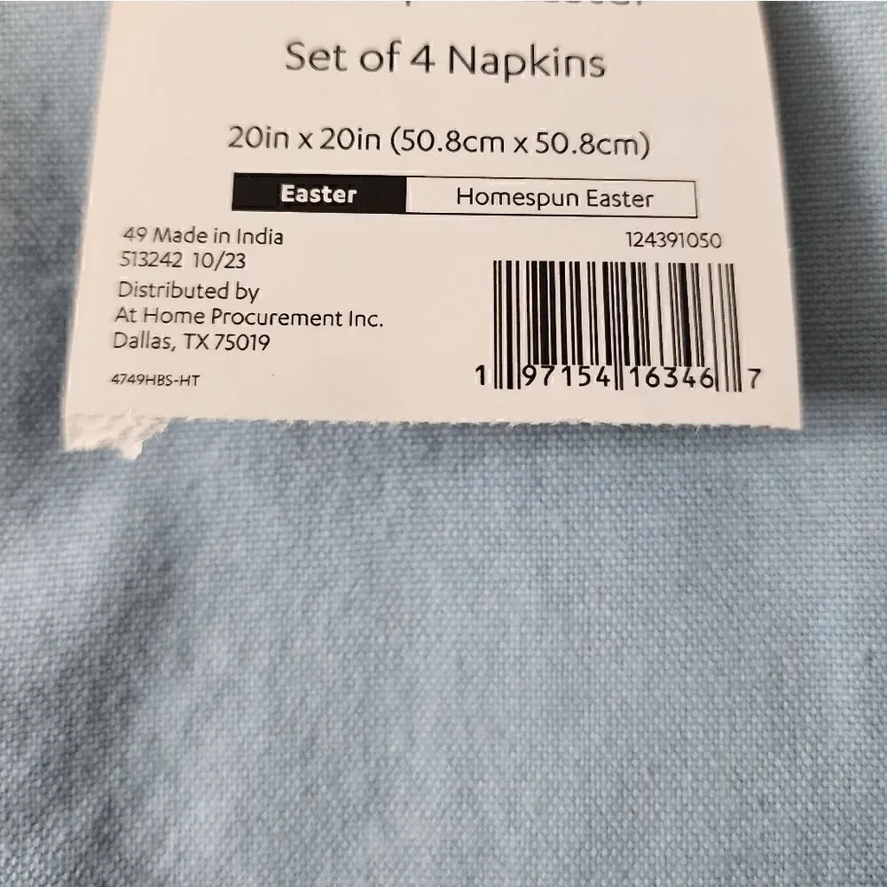 New 100% cotton Blue Napkins 2 sets of 8 pc. total. 20